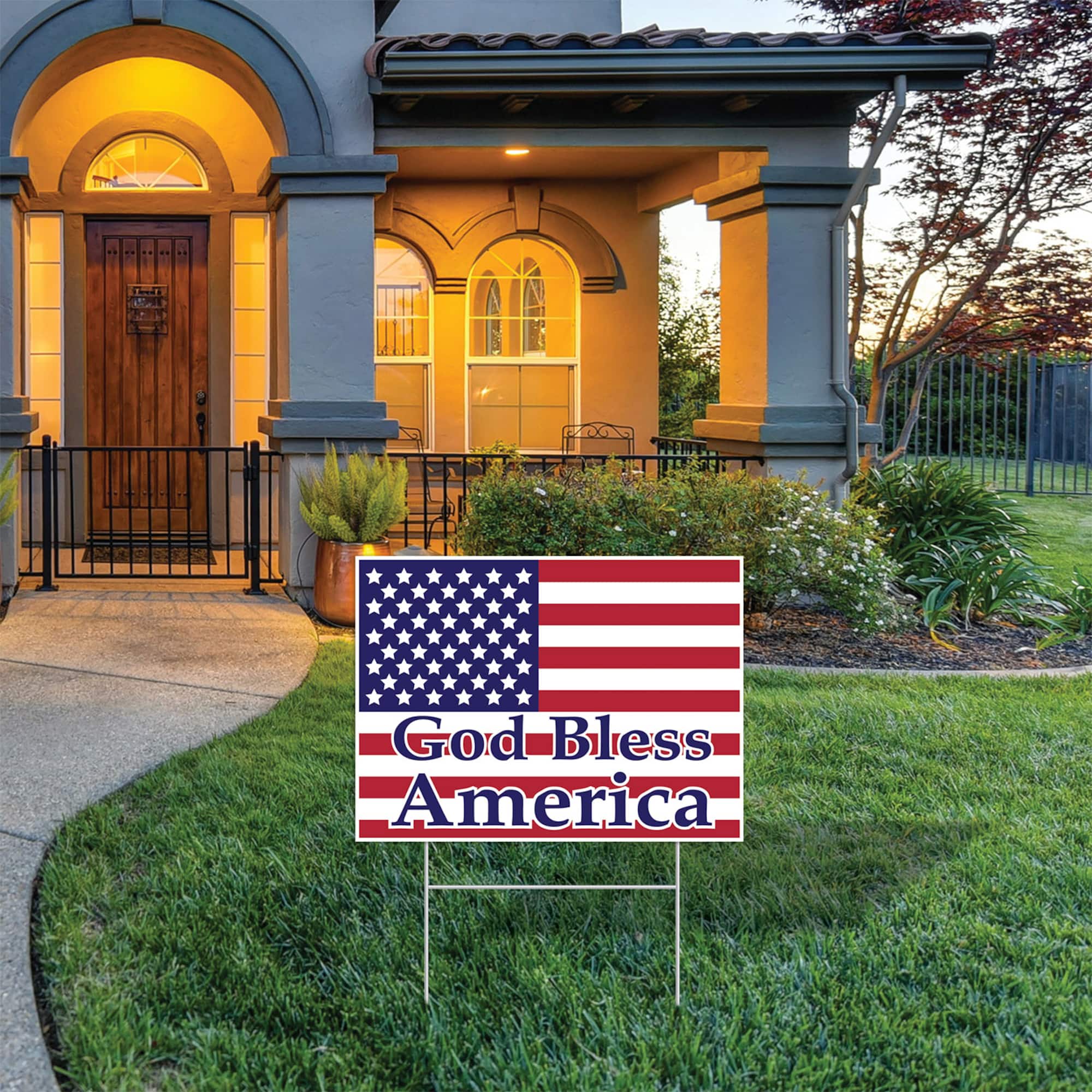 Beistle 11.5" x 15.5" God Bless America Plastic Yard Sign
